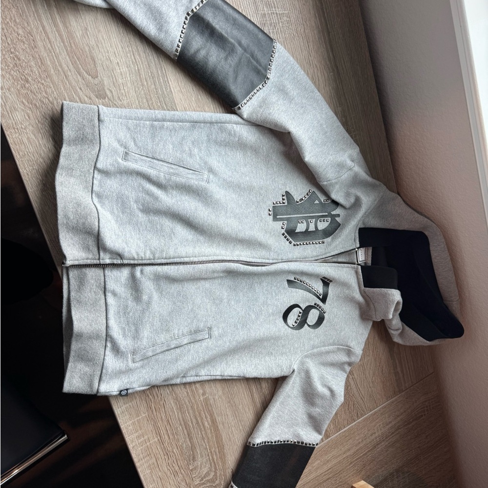 Philipp Plein Gray and Black Hoodie